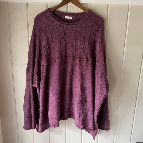 easel Sweaters - Women’s Easel Deep Purple Knit Sweater, Size 3X